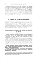 Le régime du travail en Indochine