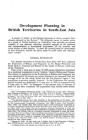 Development planning in British territories in south-east Asia