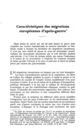 Caractéristiques des migrations européennes d'après-guerre