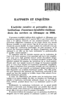 L'activité curative et préventive des institutions d'assurance-invalidité-vieillesse-décès des ouvriers en Allemagne en 1936