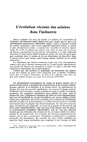 L'évolution récente des salaires dans l'industrie