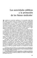 Las autoridades públicas y la protección de los bienes sindicales