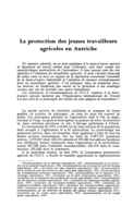 La protection des jeunes travailleurs agricoles en Autriche