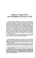 Manpower requirements and availabilities in Europe in 1948