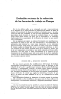 Evolución reciente de la reducción de los horarios de trabajo en Europa