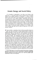 Atomic energy and social policy