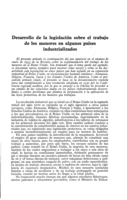 Desarrollo de la legislación sobre el trabajo de los menores en algunos países industrializados