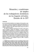 Situación y condiciones de empleo de los trabajadores domésticos en los hogares privados: estudio de la OIT