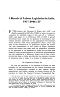 A decade of labour legislation in India: 1937-1948. II