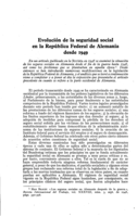 Evolución de la seguridad social en la República Federal de Alemania desde 1949