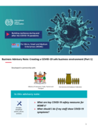 Business advisory note: creating a COVID-19 safe business environment