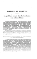 La politique sociale dans les territoires non métropolitains