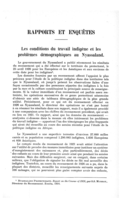 Les conditions du travail indigène et les problèmes démographiques au Nyassaland