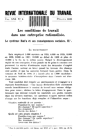Les conditions de travail dans une entreprise rationalisée: le système Bat'a et ses conséquences sociales. II