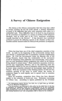 A survey of Chinese emigration