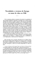 Necesidades y recursos de Europa en mano de obra en 1948
