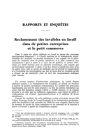 Reclassement des invalides en Israël dans de petites entreprises et le petit commerce