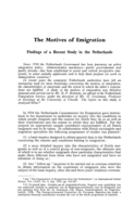 The motives of emigration: findings of a recent study in the Netherlands