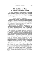 The conditions of work of domestic servants in Sweden