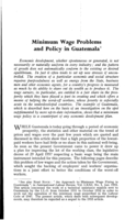 Minimum wage problems and policy in Guatemala