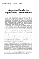 Organización de la migraciones colonizadoras
