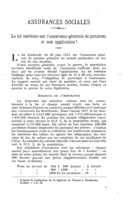 La loi suédoise sur l'assurance générale de pensions et son application