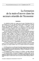 La formation de la main-d'oeuvre dans les secteurs attardés de l'économie