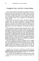 Unemployed boys and girls in Great Britain