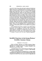 Invalidity experience in the German workers' invalidity insurance scheme