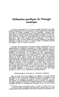 Utilisation pacifique de l'énergie atomique