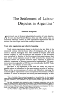 The settlement of labour disputes in Argentina