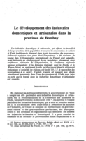 Le développement des industries domestiques et artisanales dans la province de Bombay
