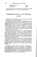 Unemployment insurance in the Netherlands in 1924