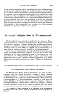 Le travail indigène dans le Witwatersrand