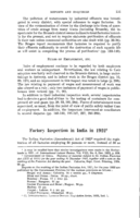 Factory inspection in India in 1922
