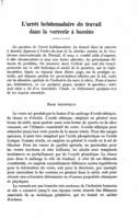 L'arrêt hebdomadaire du travail dans la verrerie à bassins