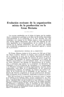 Evolución reciente de la organización mixta de la producción en la Gran Bretaña
