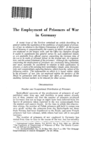 The employment of prisoners of war in Germany
