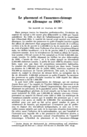 Le placement et l'assurance-chômage en Allemagne en 1929