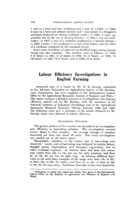 Labour efficiency investigations in English farming