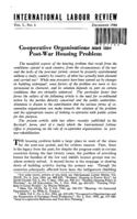 Co-operative organisations and the post-war housing problem