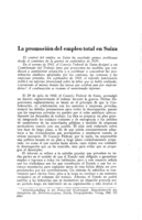 La promoción del empleo total en Suiza