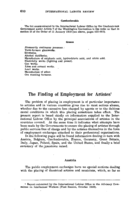 The finding of employment for artistes