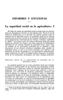 La seguridad social en la agricultura: I