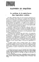 Le problème de la main-d'œuvre dans l'agriculture suédoise