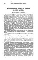 L'inspection du travail en Hongrie de 1928 à 1933