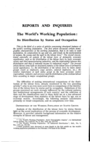 The world's working population: its distribution by status and occupation
