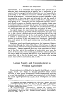 Labour supply and unemployment in Swedish agriculture