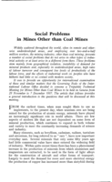 Social problems in mines other than coal mines