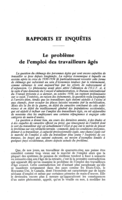Le problème de l'emploi des travailleurs âgés